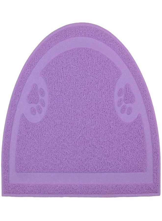 سجادة فضلات القطط بنقشة مخالب، سجادة فضلات القطط الصغيرة، سجادة باب، نصف دائرة، 23.5 × 14.25 بوصة (بنفسجي)